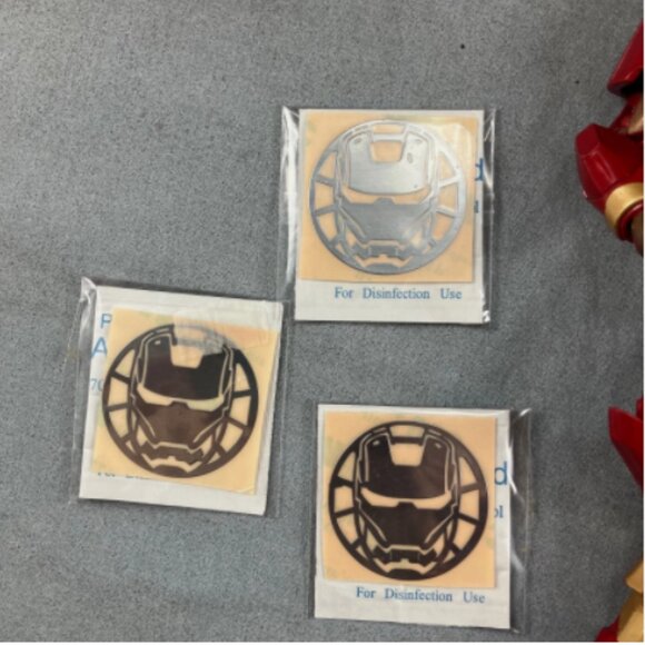 LOT Iron Man Action Figure Missile Launch Lights Sound+Bank+Stickers+3 Figures - Picture 6 of 14